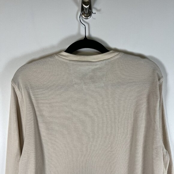 Makers Mark‎ Whiskey Henley Shirt XL Long Sleeve Thermal Waffle Knit Beige - Picture 8 of 9